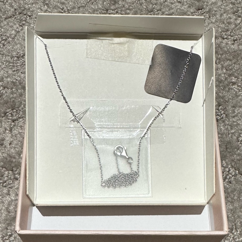 New Diamonique Sterling Silver Pavé Puffed Heart Pendant Necklace - Picture 2 of 3
